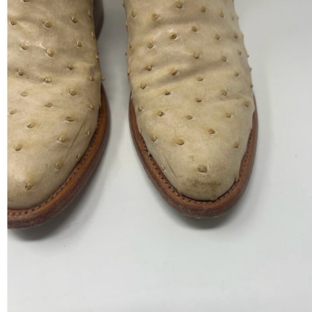 Tecovas Jamie Ostrich Cowgirl Boot in Pearl - Sz 7 - Picture 3 of 7